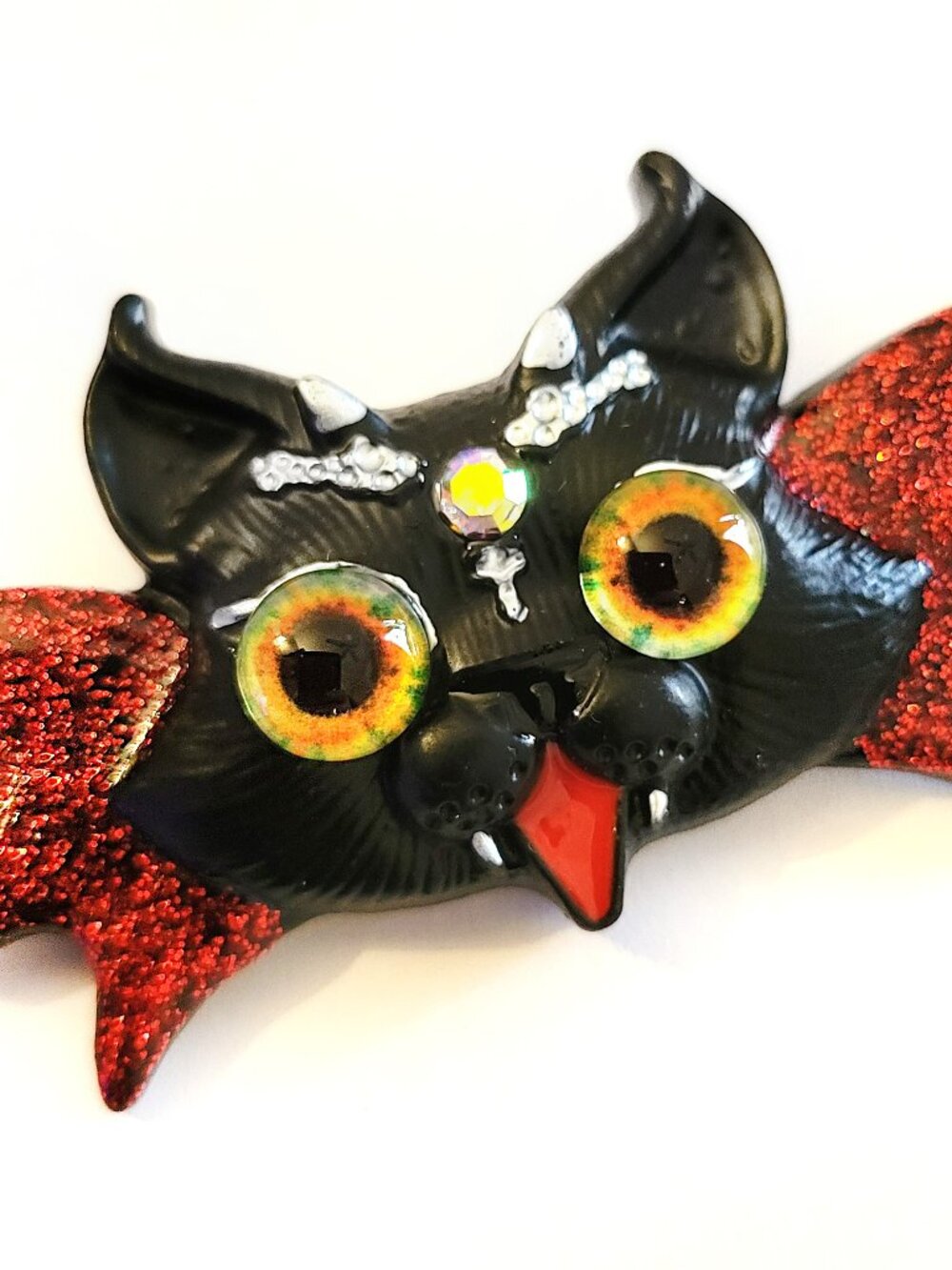 Whimsical Black Cat Brooch Pin